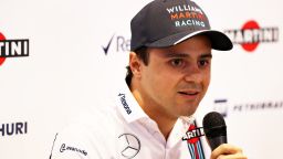 MONZA, ITALY - SEPTEMBER 01: Felipe Massa of Brazil and Williams talks to the media in a press conference to announce his retirement from Formula 1 at the end of the 2016 season during previews for the Formula One Grand Prix of Italy at Autodromo di Monza on September 1, 2016 in Monza, Italy.  (Photo by Mark Thompson/Getty Images)