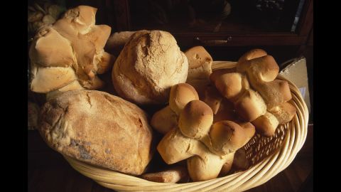 These traditional breads are part of the regular diet in Sardinia, Italy.