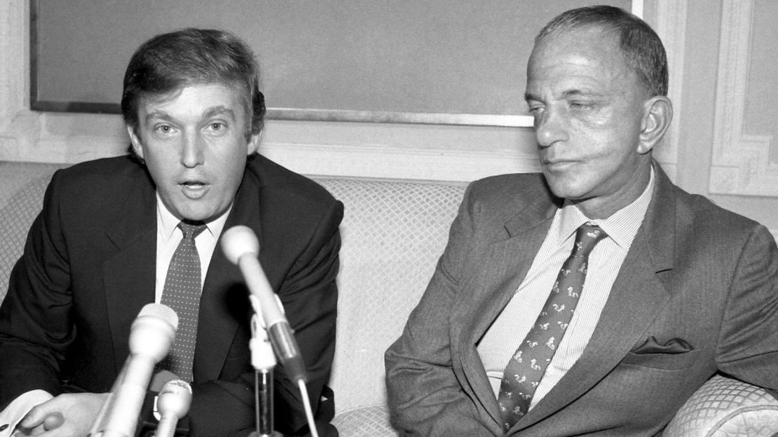 Trump appearing with Roy Cohn, who died in 1986.