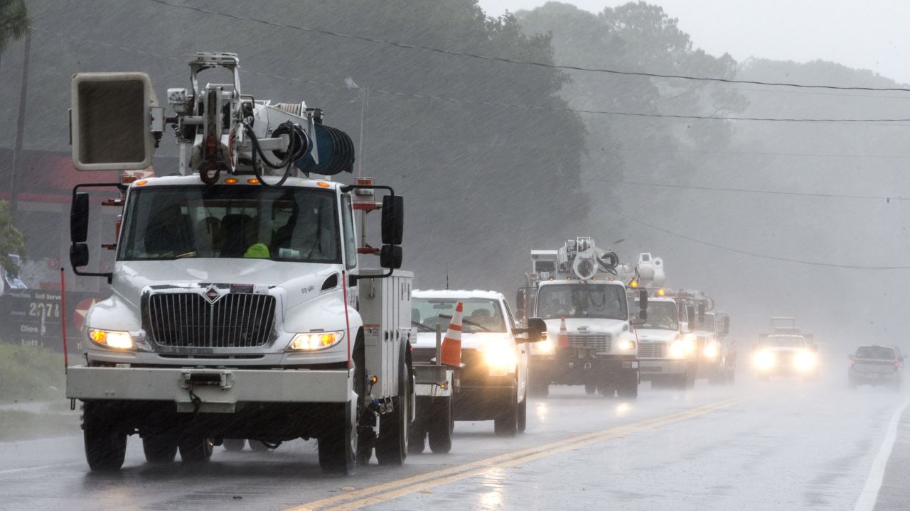 Before Hurricane Hermine in 2016, power crews like these with Pike Electric in South Carolina arrived ahead of the storm.