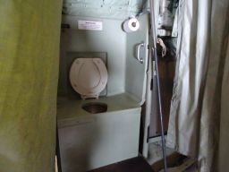 Semi-private facilities aboard an Air Force Hurricane Hunter plane.