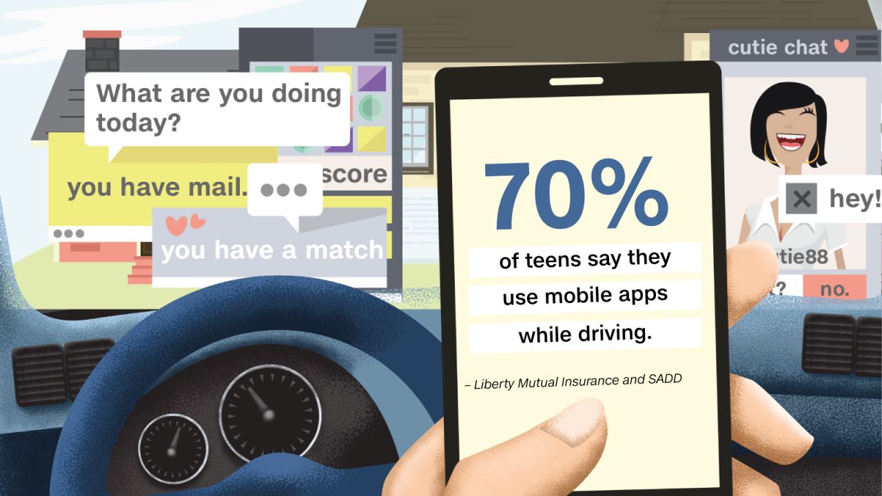 driving while distracted teen app