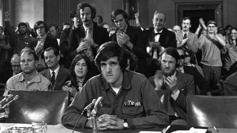 Kerry, 27, testifies about the Vietnam War before the Senate Foreign Relations Committee in Washington, April 22, 1971. Eventually, he would chair that committee.