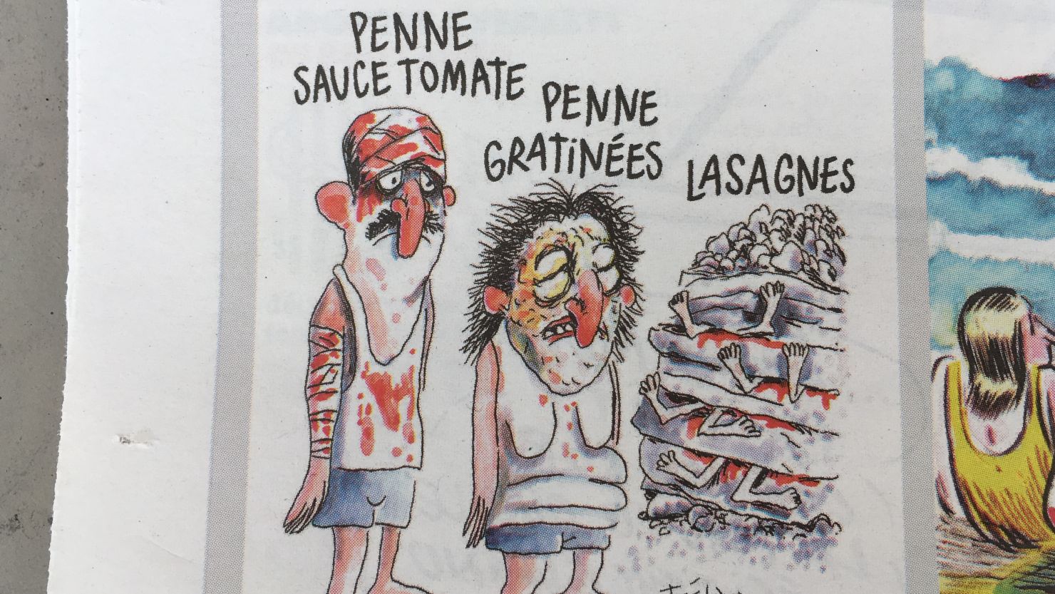 A controversial Charlie Hebdo cartoon on the deadly earthquake in Italy has sparked an angry response.