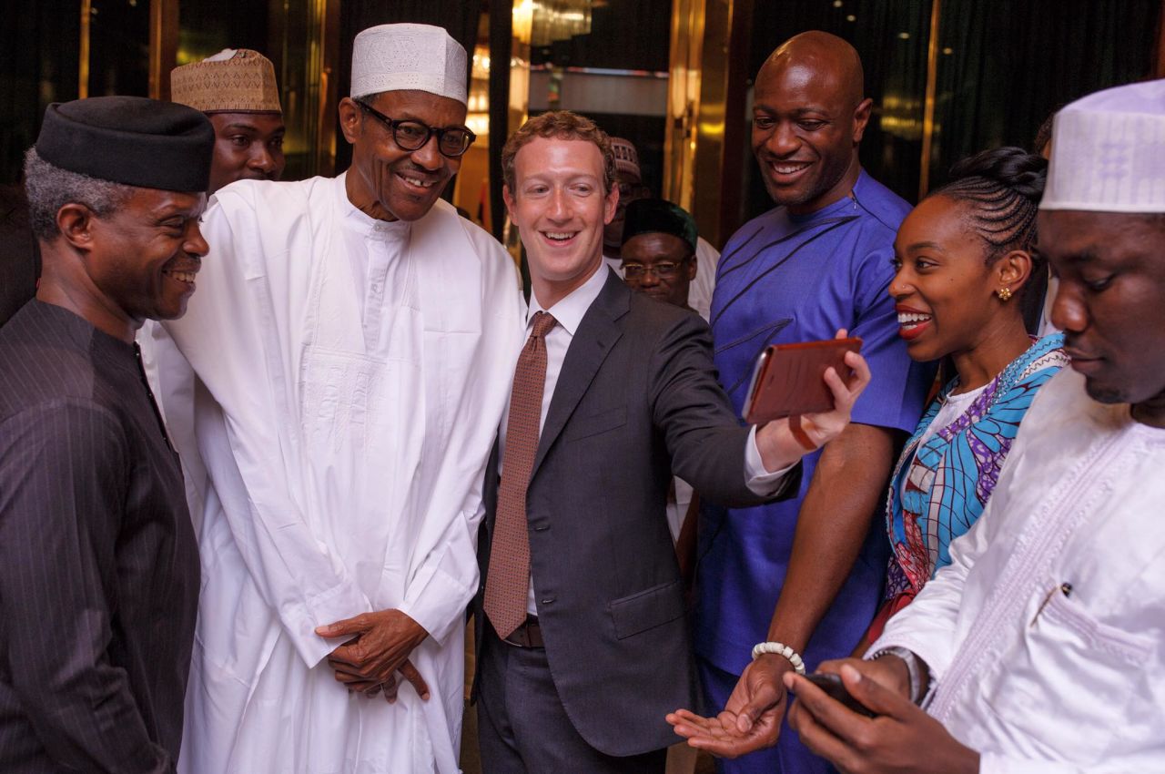 Zuckerberg meets Nigerian President Muhammadu Buhari, and Vice President Yemi Osinbajo in Abuja, Nigeria, on September 2.