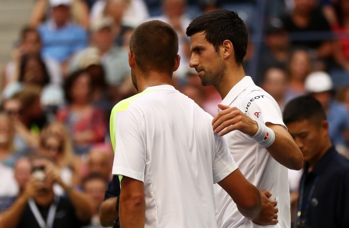 Novak Djokovic got more good luck when his opponent, Mikhail Youzhny, retired trailing 4-2 in the first set. 