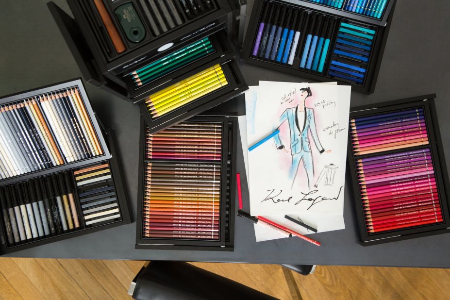 Lagerfeld says that he has been using Faber-Castell art tools throughout his childhood, and continues to use them to create his collections today. 