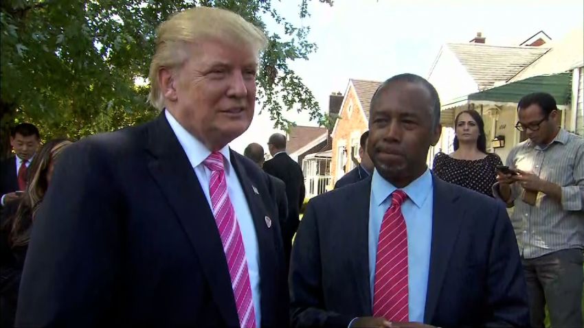 Donald Trump and Ben Carson at a home in Detroit