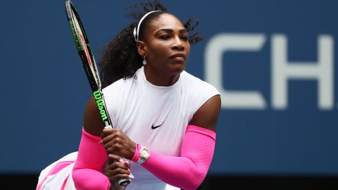 Serena Williams in action during her third-round win over Johanna Larsson at the 2016 US Open.