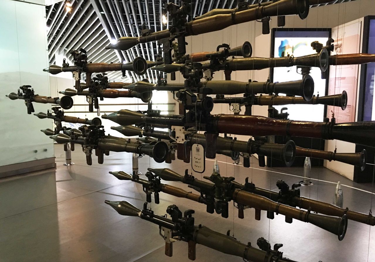 Although there are plenty of tanks and weapons on display -- including these Russian-designed rocket launchers -- the museum is more than a showcase of Iranian military history. CNN's Amir Daftari says its approach to its tragic subject matter is imaginative, innovative and sensitive. 