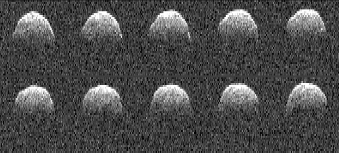 These radar images of asteroid Bennu were obtained by NASA's Deep Space Network antenna in Goldstone, California, on September 23, 1999.