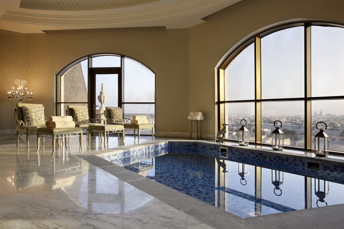 In the dome of the St. Regis Dubai, the presidential suite's private plunge pool awaits.