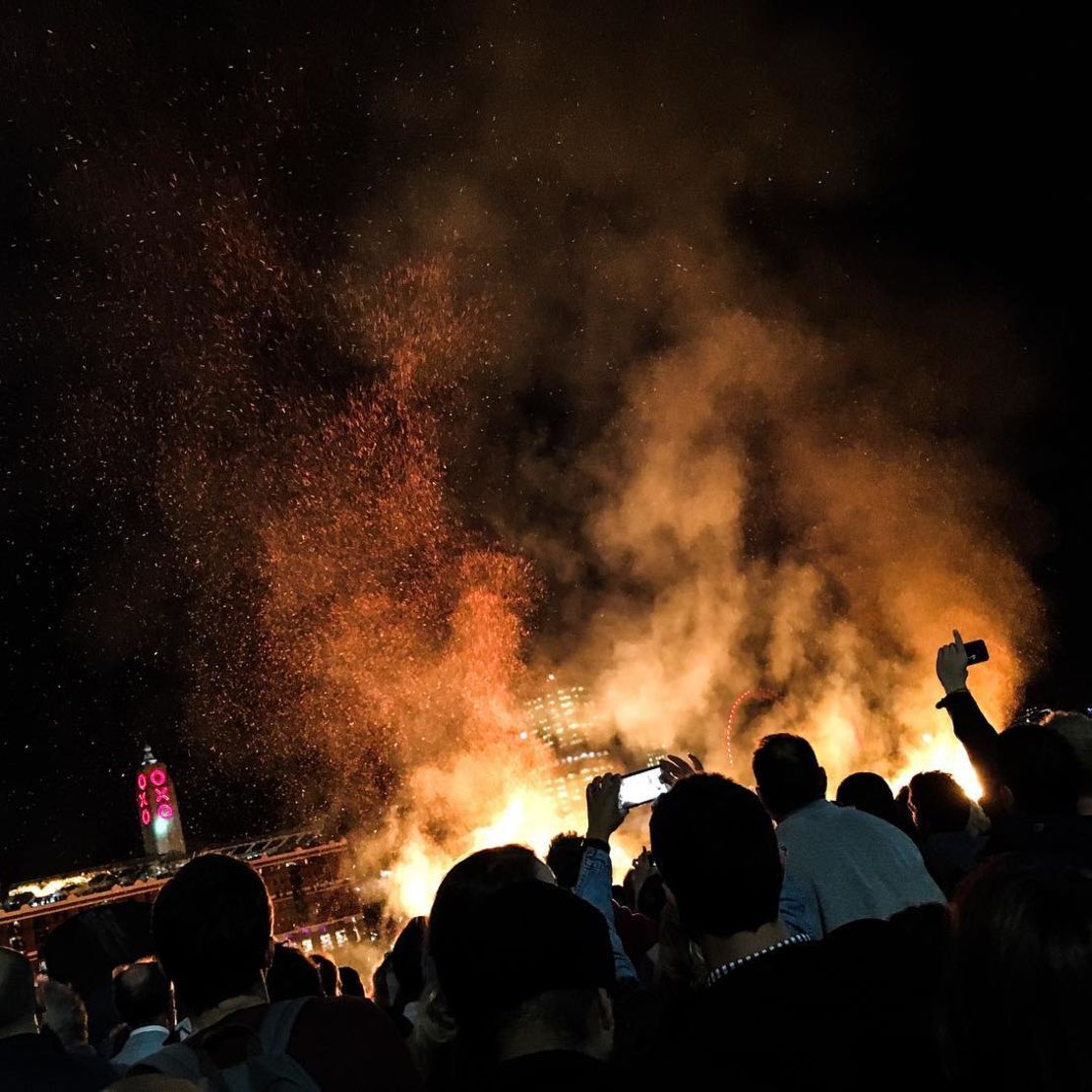 The 350th anniversary of the Great Fire of London was marked by a recreation of the fire along the Southbank of the River Thames in central London. Andreas Ioannou shared his picture of crowds watching the great fire with the iconic Oxo Tower and London Eye looming in the background.