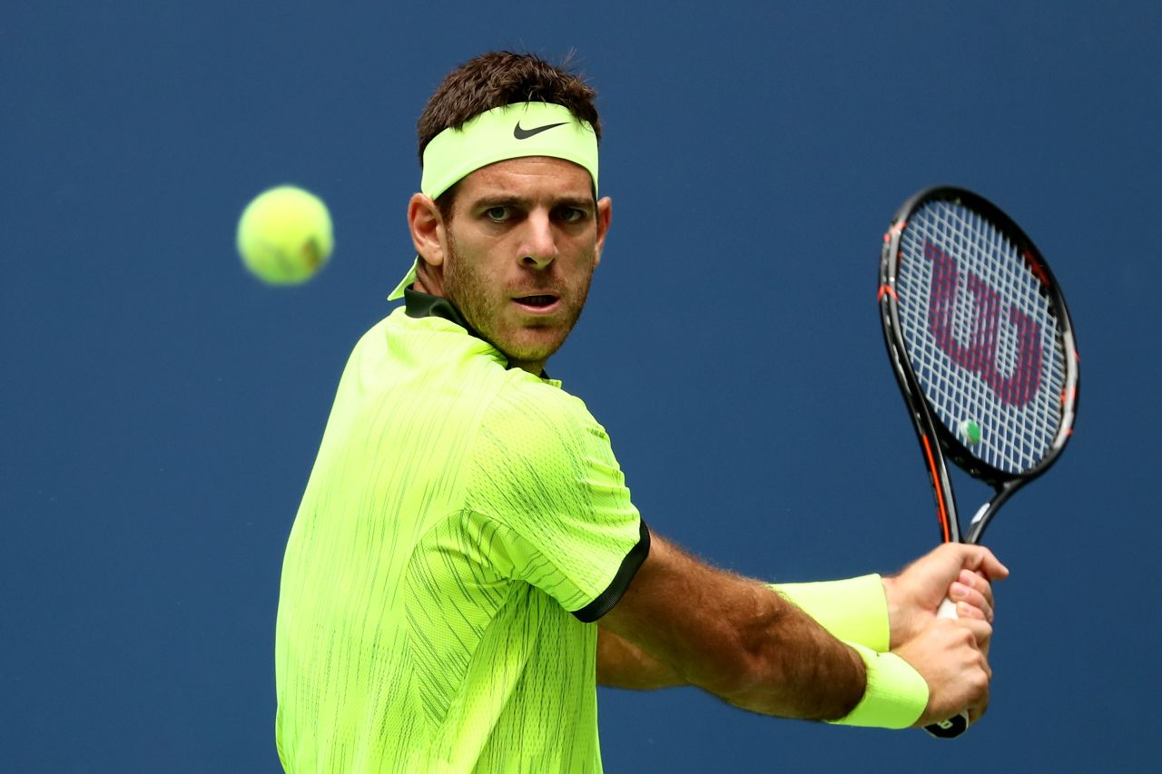 Juan Martin del Potro, pictured, faced Dominic Thiem in the fourth round of the US Open on Monday. 