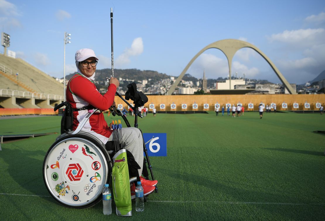 Iran's Zahra Nemati competed in the Rio Olympics archery competition in August.