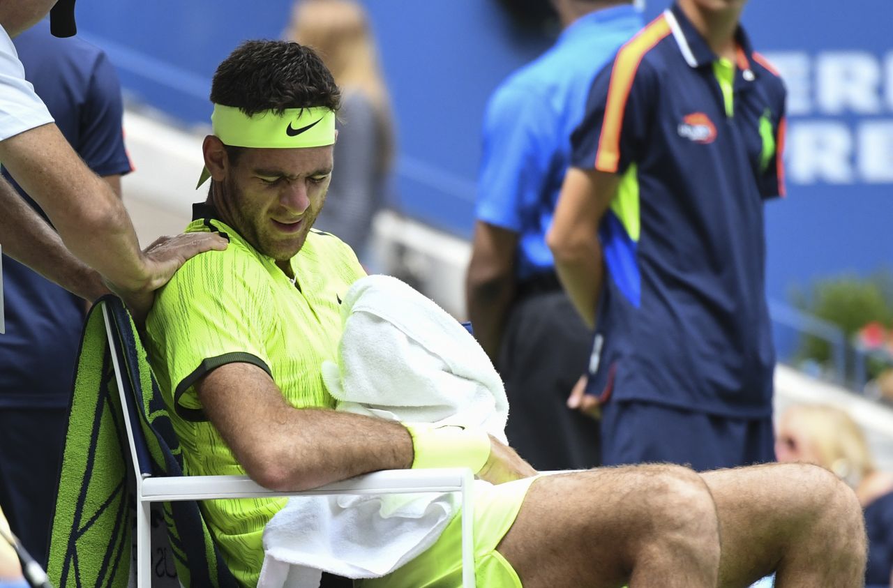 And when the injury hit del Potro called for the trainer after three games, things looked bleak for the 2009 winner. 