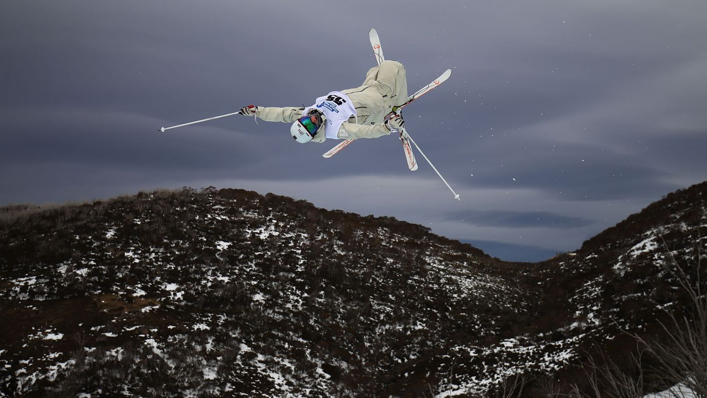Matt Graham competes in the Australian Freestyle Mogul Championships in Perisher, Australia, on Tuesday, August 30.