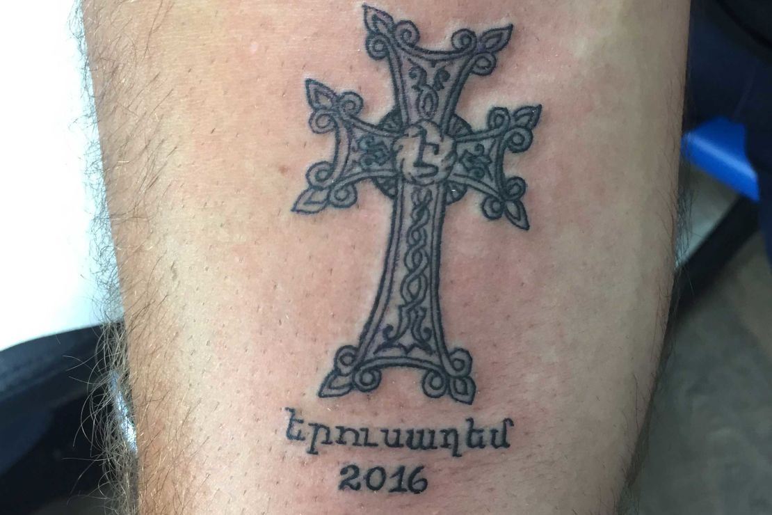 Andrew Seropian's Armenian cross with date