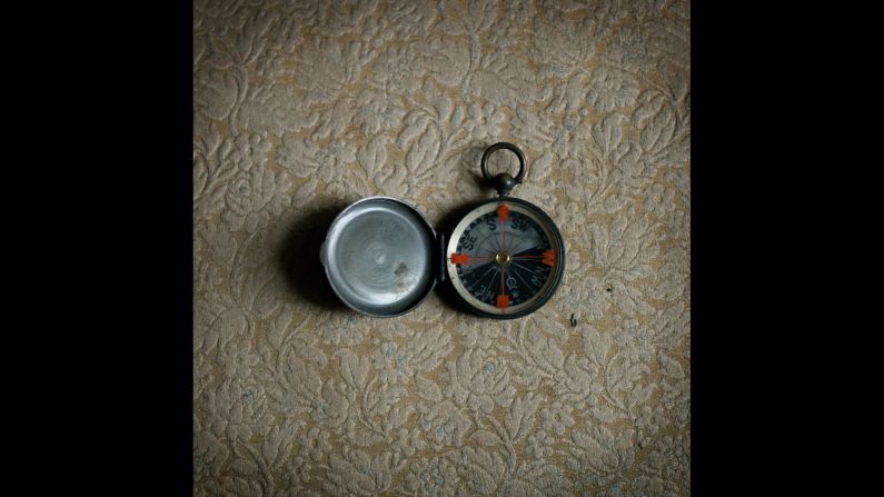 Lorraine Luescher comes from a long line of Scottish farmers. Seen here is her father's compass.