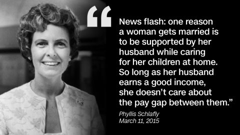 Phyllis Schalafly gender pay gap