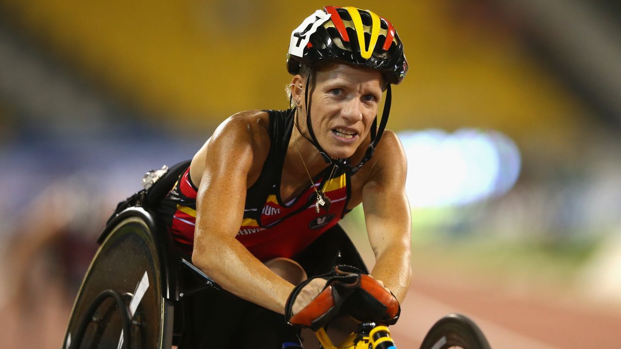 Vervoort is pictured competing at the IPC Athletics World Championships in Doha, Qatar.