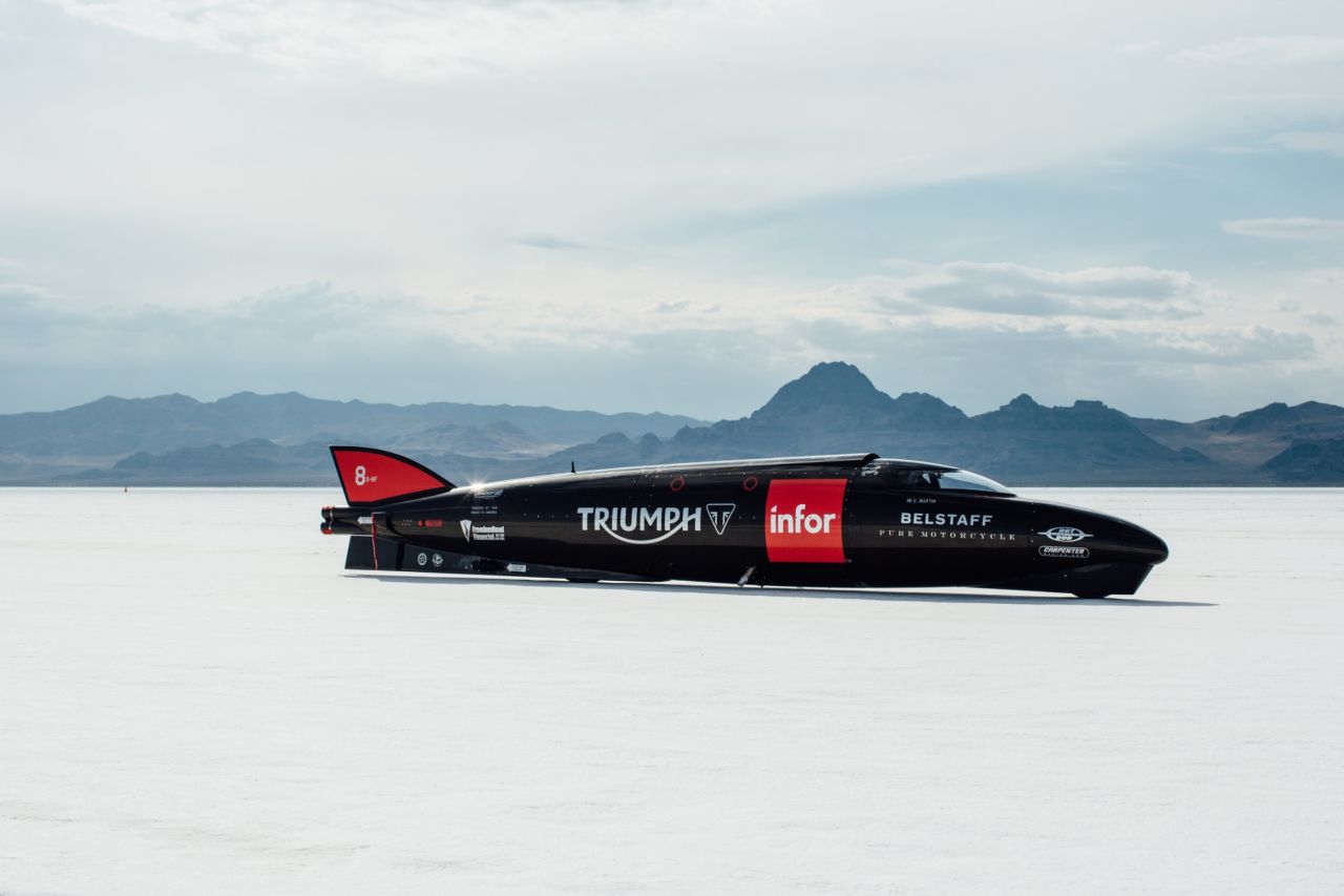 The Triumph team converged on the Bonneville Salt Flats, a 40-square-mile salt pan in Utah with a reputation for hosting land speed records.