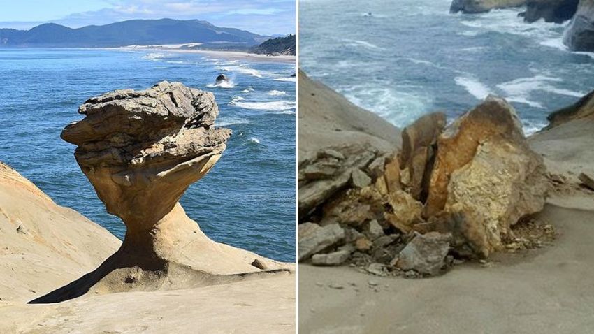 Oregon rock formation toppled by vandals