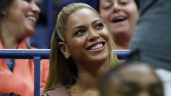 NEW YORK, NY - SEPTEMBER 01: Beyonce watches the second round Women's Singles match between Serena Williams of the United States and Vania King of the United States on Day Four of the 2016 US Open at the USTA Billie Jean King National Tennis Center on September 1, 2016 in the Flushing neighborhood of the Queens borough of New York City.  (Photo by Al Bello/Getty Images)