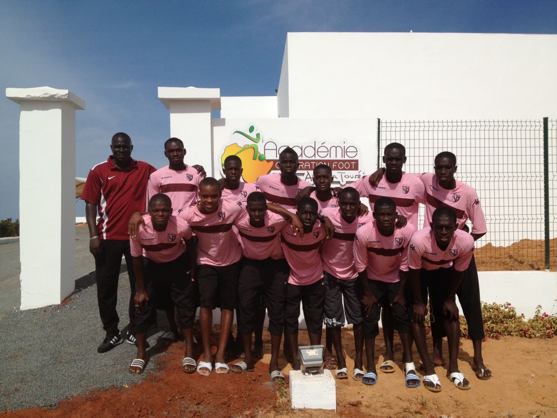 Team photo at the 'Generation Foot' academy in Dakar Senegal. 