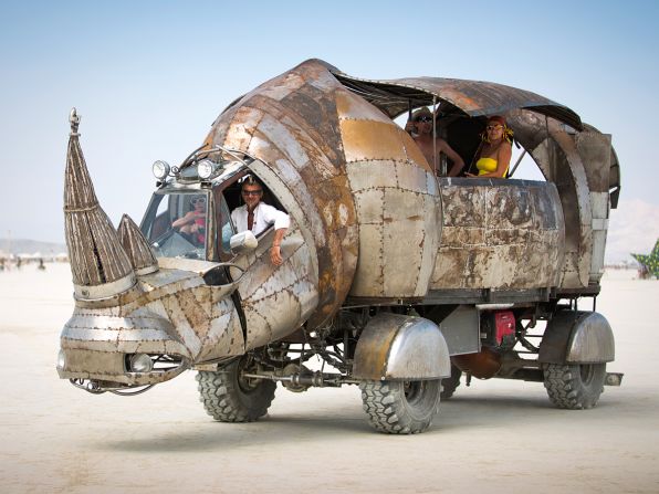 "Metal artists Kevin Clark, T.M. Potter and crew built this visually arresting art car on the chassis of a 1974 Chevy pickup."