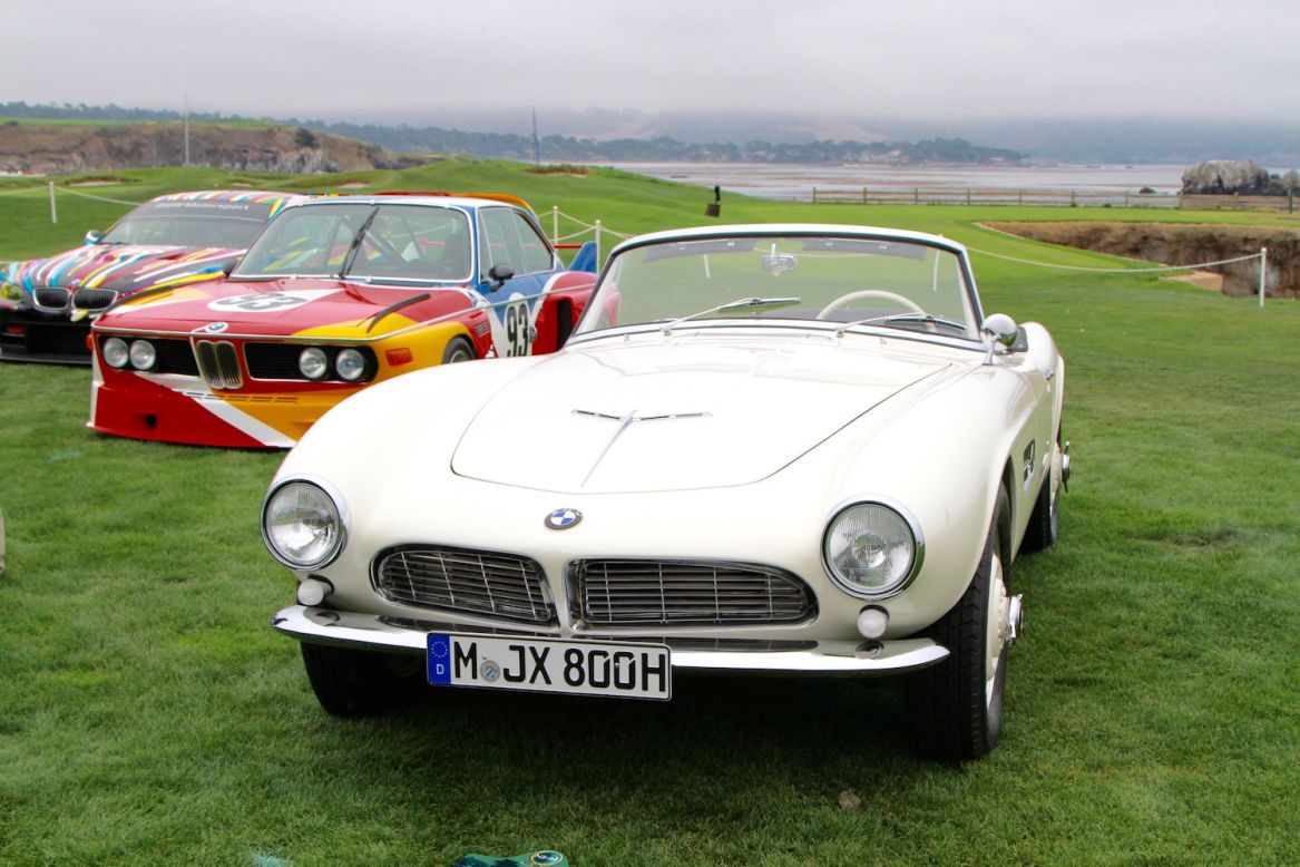 Elvis Presley's 1957 BMW 507 Roadster was more subtle than most of the cars around it (Including the BMW Art Car designed by Jeff Koons), but no less of a draw to discerning Concours-goers. 