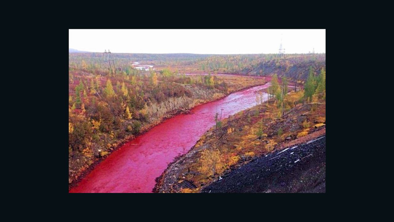 Authorities in Russia are trying to determine why the waters of the Daldykan River in Siberia have suddenly turned bright red.