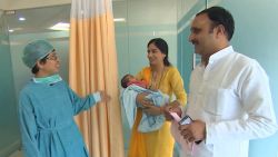 Indian couple Ajay and Babita Bhati who used surrogacy to have a baby after trying 22 years.