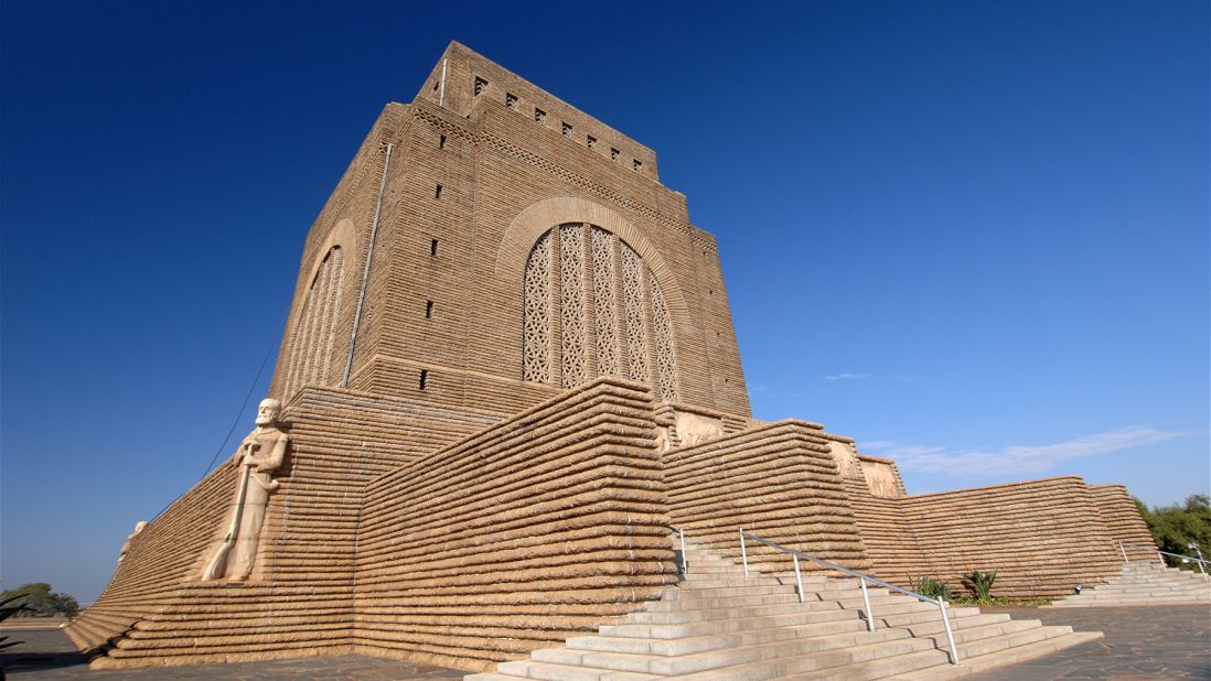 Standing on a hilltop, Voortrekker Monument commemorates the Afrikaner farmers who left the British Cape colony and founded the two independent Boer republics.