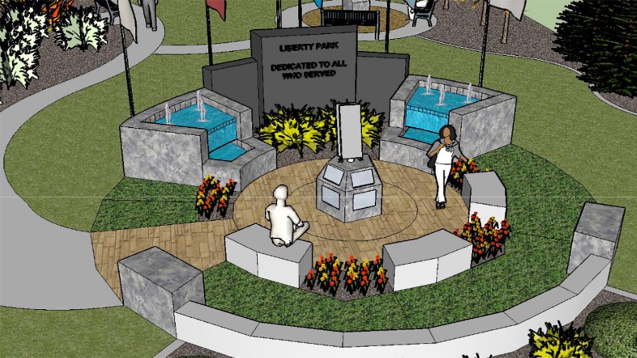 An artist's rendering of the future 9/11 memorial in Burns, WY.