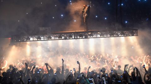 Rapper Kanye West performs at Madison Square Garden in New York  on Monday, September 5, as part of his "Saint Pablo Tour."