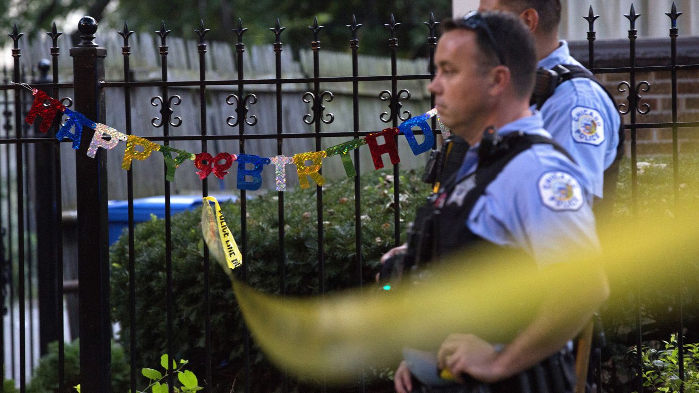Police stand outside a residence near the scene of a shooting in Chicago on Sunday, September 4. <a href="http://www.chicagotribune.com/news/local/breaking/ct-chicago-violence-labor-day-tuesday-20160906-story.html" target="_blank" target="_blank">According to the Chicago Tribune</a>, the city's 500th homicide of the year took place over Labor Day weekend. <a href="http://www.cnn.com/2016/09/06/us/chicago-homicides-visual-guide/" target="_blank">500 homicides. 9 months. 1 American city.</a>