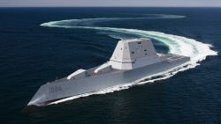 160421-N-YE579-005ATLANTIC OCEAN (April 21, 2016) The future guided-missile destroyer USS Zumwalt (DDG 1000) transits the Atlantic Ocean during acceptance trials April 21, 2016 with the Navy's Board of Inspection and Survey (INSURV). The U.S. Navy accepted delivery of DDG 1000, the future guided-missile destroyer USS Zumwalt (DDG 1000) May 20, 2016. Following a crew certification period and October commissioning ceremony in Baltimore, Zumwalt will transit to its homeport in San Diego for a Post Delivery Availability and Mission Systems Activation. DDG 1000 is the lead ship of the Zumwalt-class destroyers, next-generation, multi-mission surface combatants, tailored for land attack and littoral dominance. (U.S. Navy/Released)