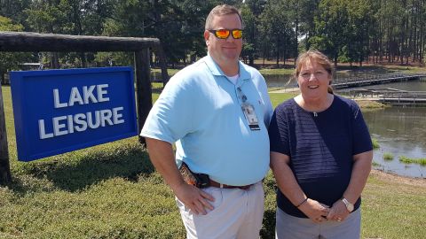 Greg Senters, VA social worker, and Dr. Carol A. Rueter, RN, Hospice Care Unit Nurse Manager