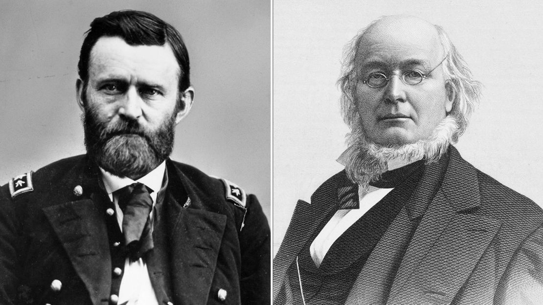 Ulysses S. Grant and the newspaperman and 1872 Liberal Republican presidential nominee, Horace Greeley.