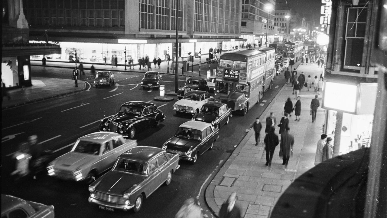 Oxford Street in the 1960s. But the age of urban car use may be ending. 