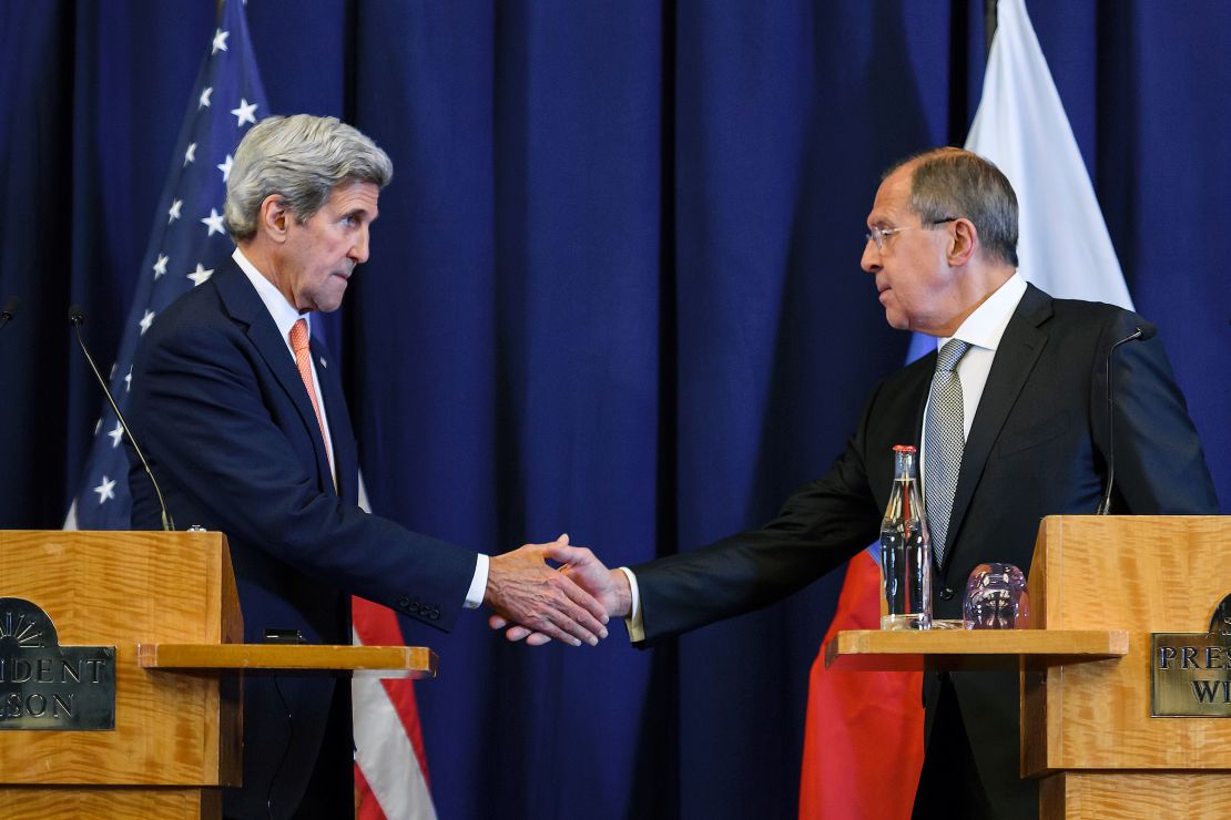 Secretary of State John Kerry and Russian Foreign Minister Sergey Lavrov unveil the new plan Friday.
