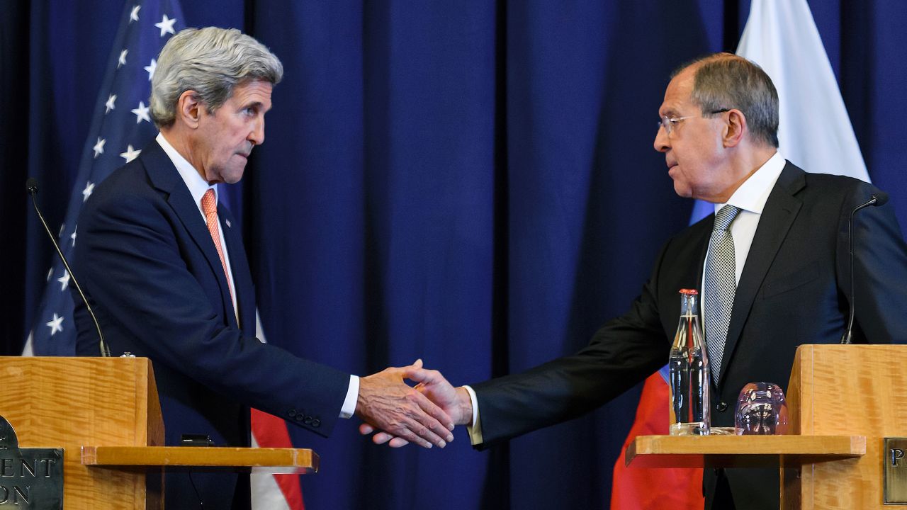Secretary of State John Kerry and Russian Foreign Minister Sergey Lavrov unveil the new plan Friday.
