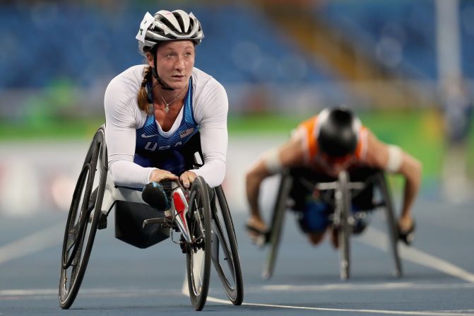 Team USA's Tatyana McFadden claims 100m silver, the first event of seven she is competing in at Rio 2016. Her sister Hannah came fourth.