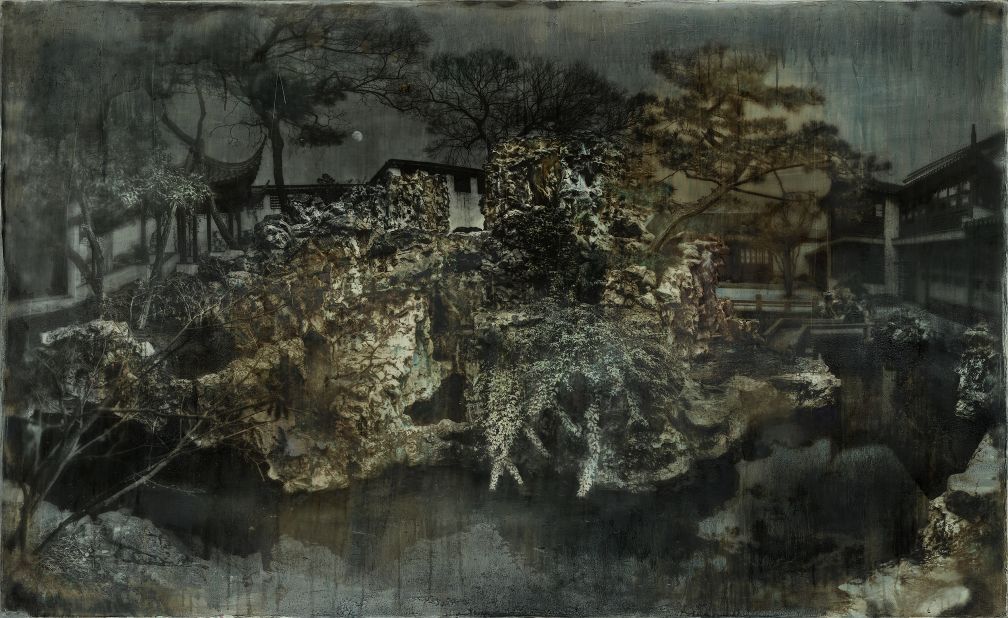 Shao Wenhuan's work combines painting with photography on canvas and silk, in a bid to push viewers to rethink what constitutes a photograph. Different mediums come together in a haunting, trance-like image that dances in and out of reality.