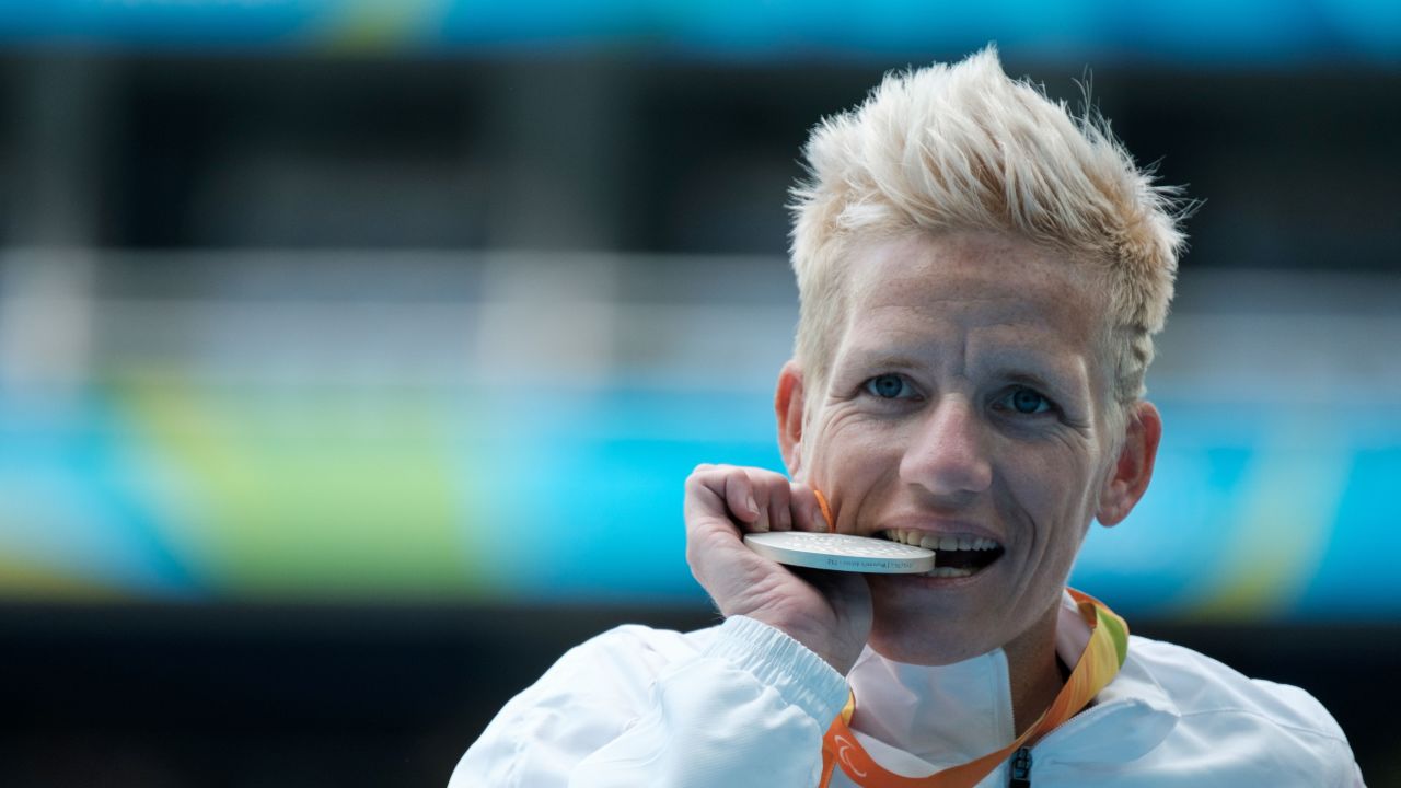 Vervoort is all smiles after receiving her silver medal in Rio.