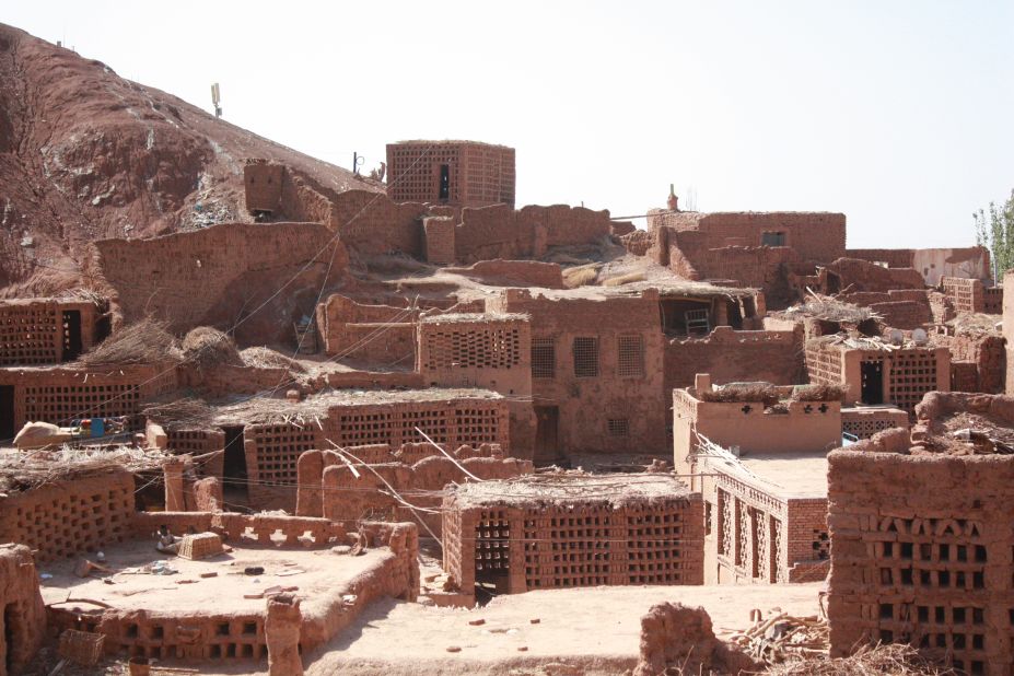 One of the last still inhabited ancient Uyghur villages, with mud homes.