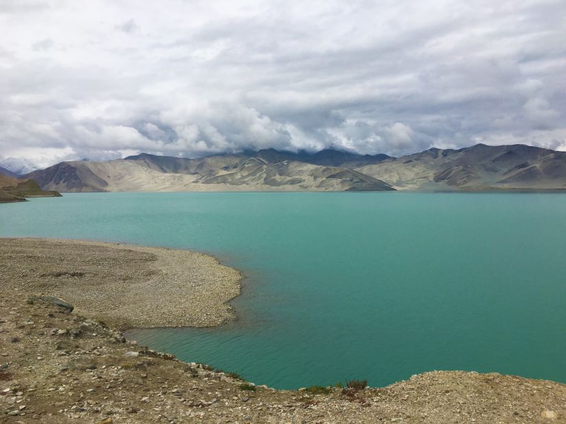 The jade waters of the Karakul Lake, in Xinjiang.