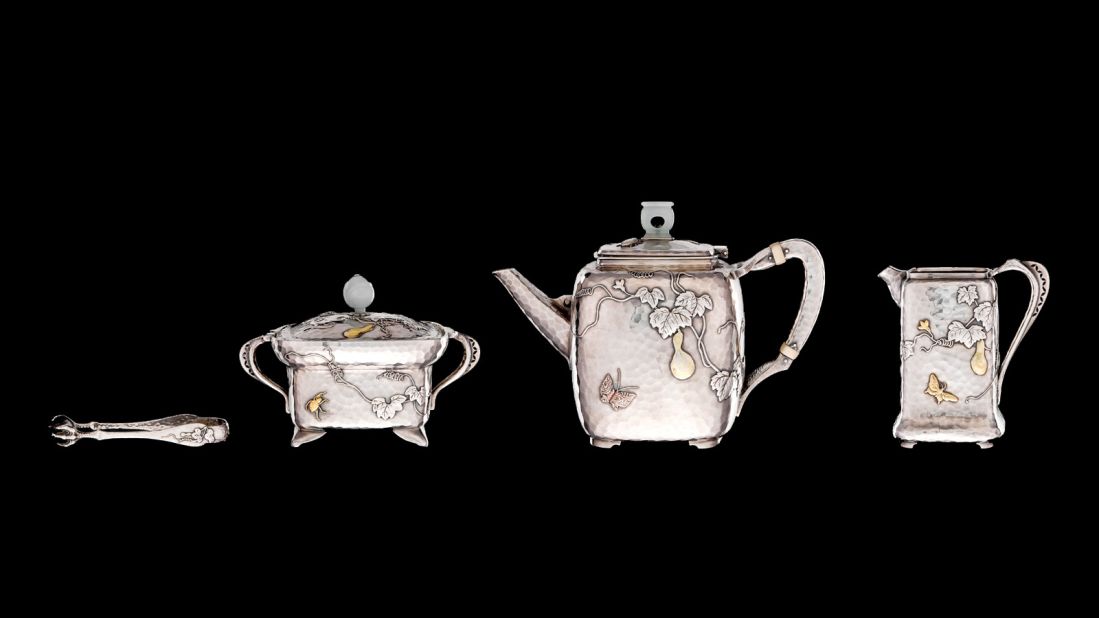 Designed by Tiffany & Co. director Edward C. Moore, this tea set won the grand prix for silverware at the 1878 Exposition Universelle in Paris, one of the brand's first major successes. 