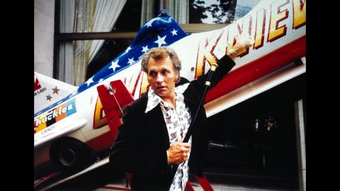 Although it failed, the Snake River Canyon jump added to Knievel's already considerable legend. He broke his pelvis while attempting his next jump, eight months later at London's Wembley Stadium, and  attempted six more public jumps before retiring in 1980. He died in 2007. "My dad jumped 275 times, and it's not the 260 times he made it that made him famous," his son Kelly Knievel says. "It's the 15 times he crashed."